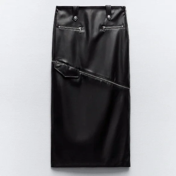 NEW! Zara 2 in 1 Faux Leather Skirt - Picture 6 of 8